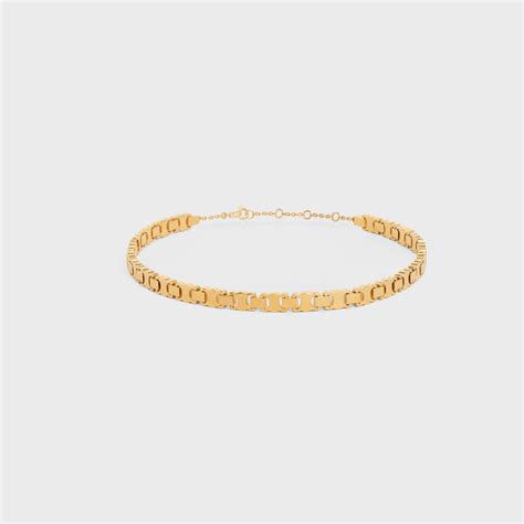 celine knot choker|Triomphe Link Choker in Brass with Gold Finish .